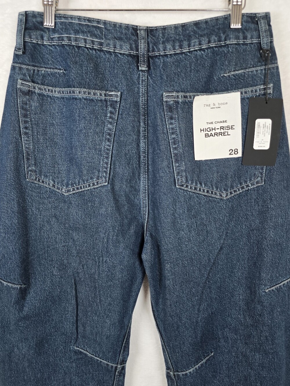 Rag & Bone The Chase High-Rise Barrel Jeans Grafton Blue Sz.28 - Picture 7 of 16